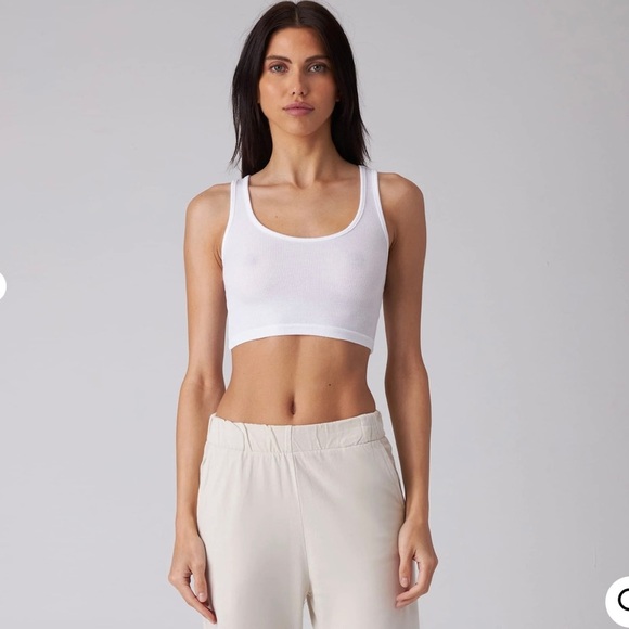 Talentless CROP MODAL TANK white ribbed M medium - Picture 1 of 14